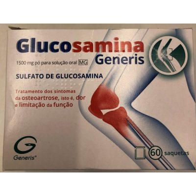 Glucosamina Mylan MG, 1500 mg x 60 pó sol oral saq